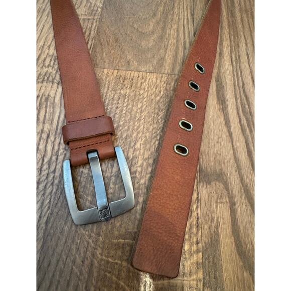 KENNETH COLE REACTION Brown Leather Belt Size 33 - Picture 2 of 6
